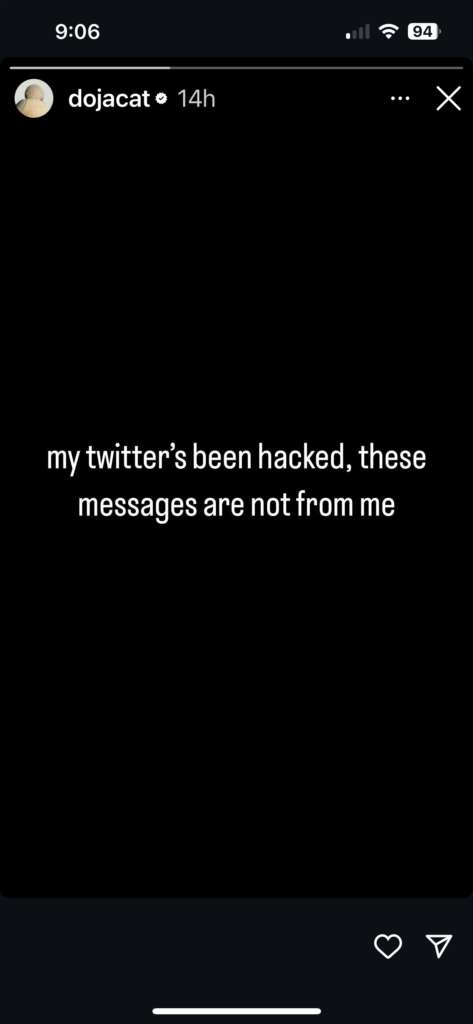 Doja Cat twitter hack
