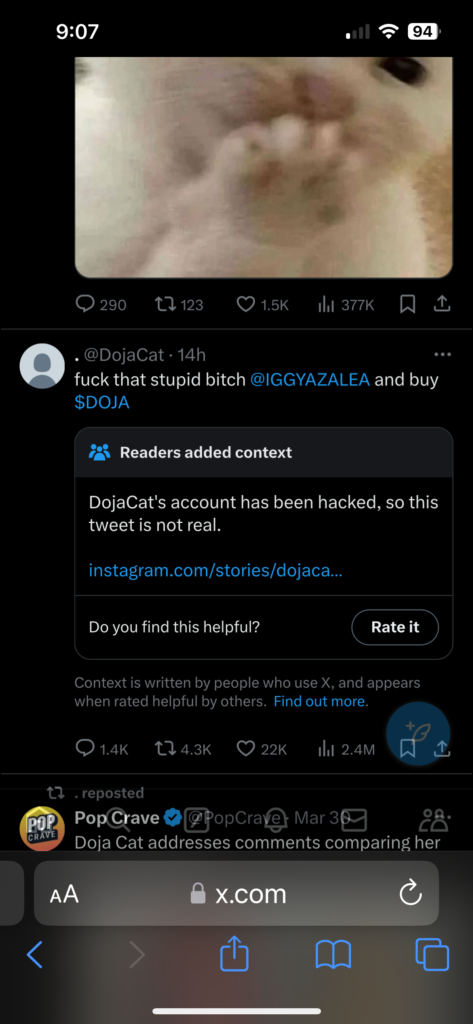 Doja Cat twitter