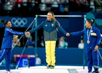 Simone Biles, Jordan Chiles, and Rebeca Andrade Make Olympic History with All-Black Gymnastics Podium