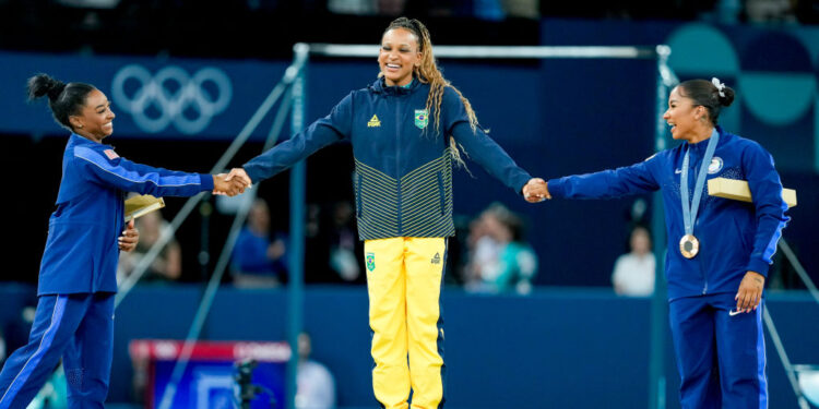 Simone Biles, Jordan Chiles, and Rebeca Andrade Make Olympic History with All-Black Gymnastics Podium