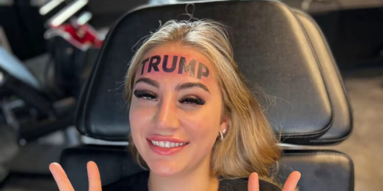 trump forehead tattoo