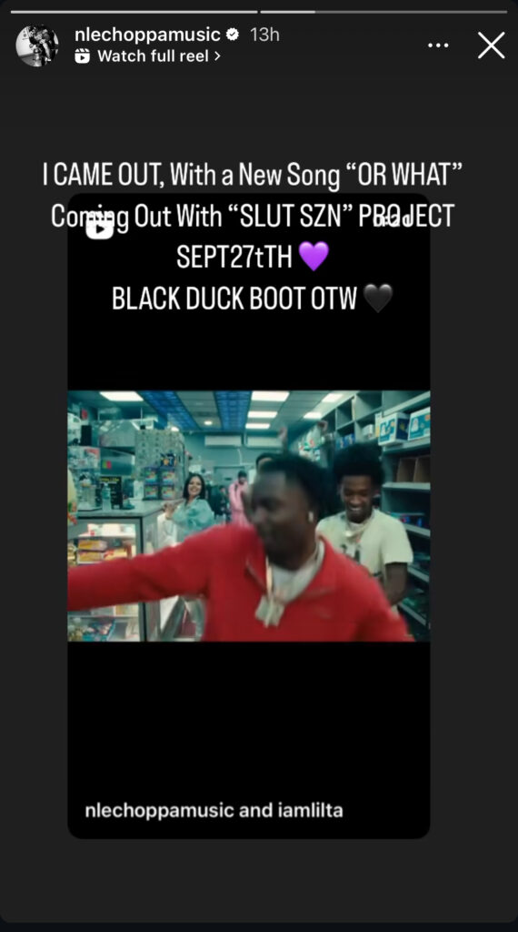NLE Choppa IG story
