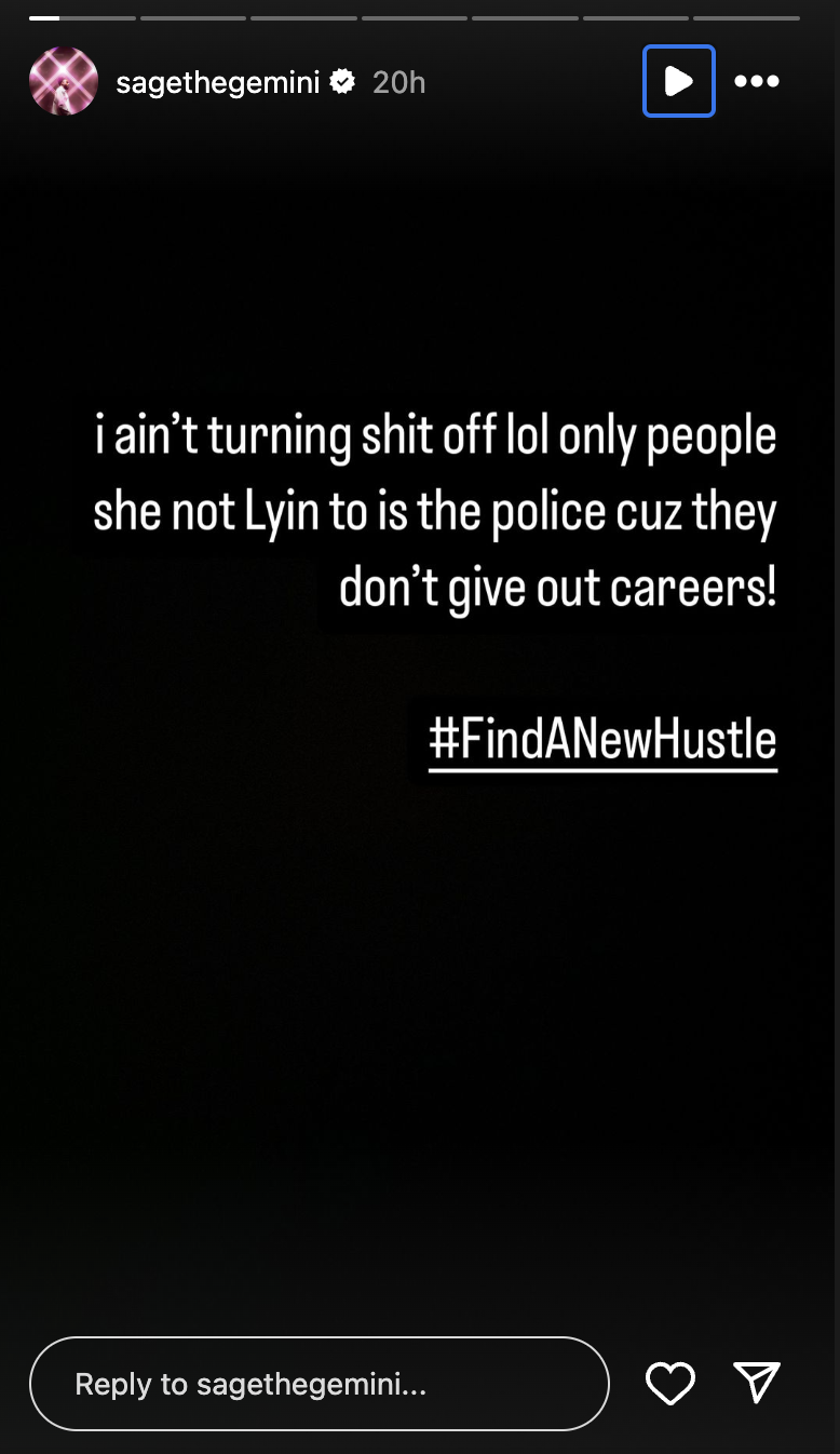 Sage the Gemini Seems to Respond to Rape Allegations: "Find a New Hustle"