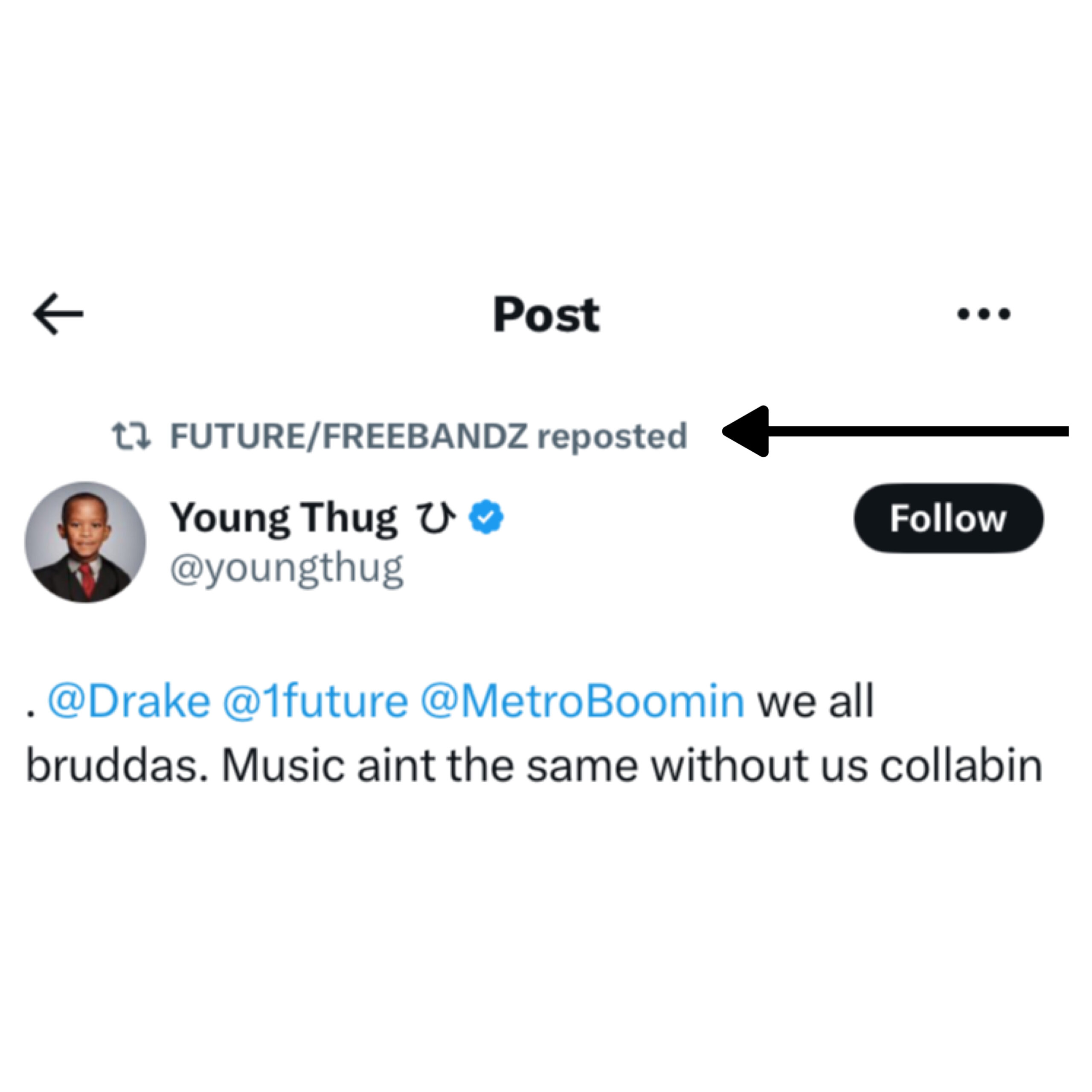 Future Hints at Reconciliation by Retweeting Young Thug's Call for Peace Between Him, Drake, and Metro Boomin