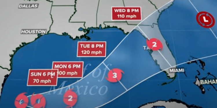 Tropical Storm Milton Expected to Strengthen into a Category 3 Hurricane, Likely Making Landfall Near Tampa