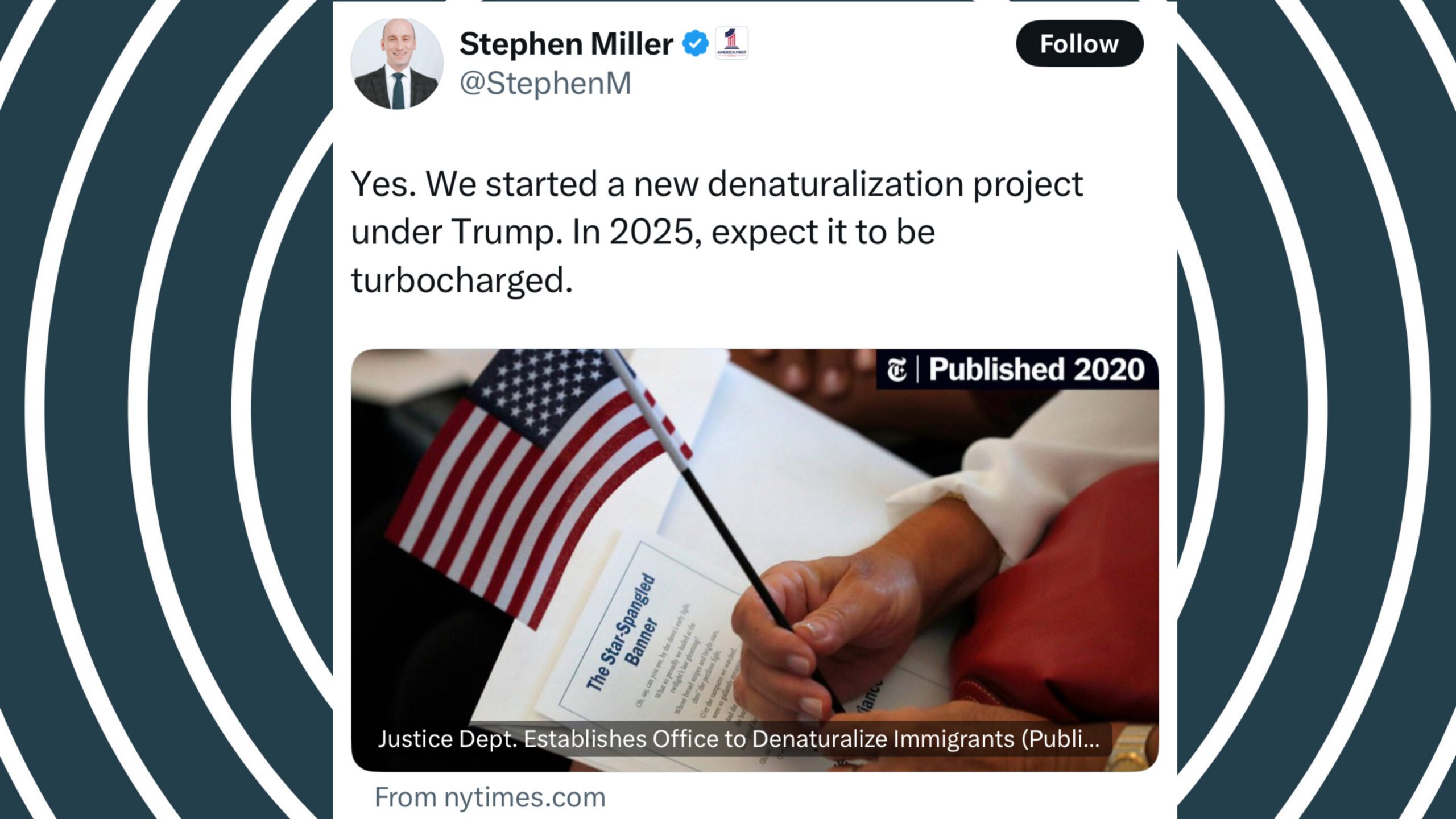 Trump Advisor’s “Turbocharged” Denaturalization Project Sparks Fear