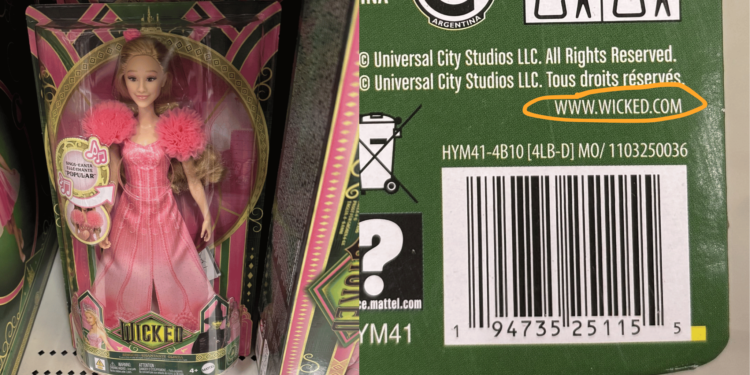 Nasty Mistake! Mattel Accidentally Prints Adult Website on "Wicked" Doll Boxes