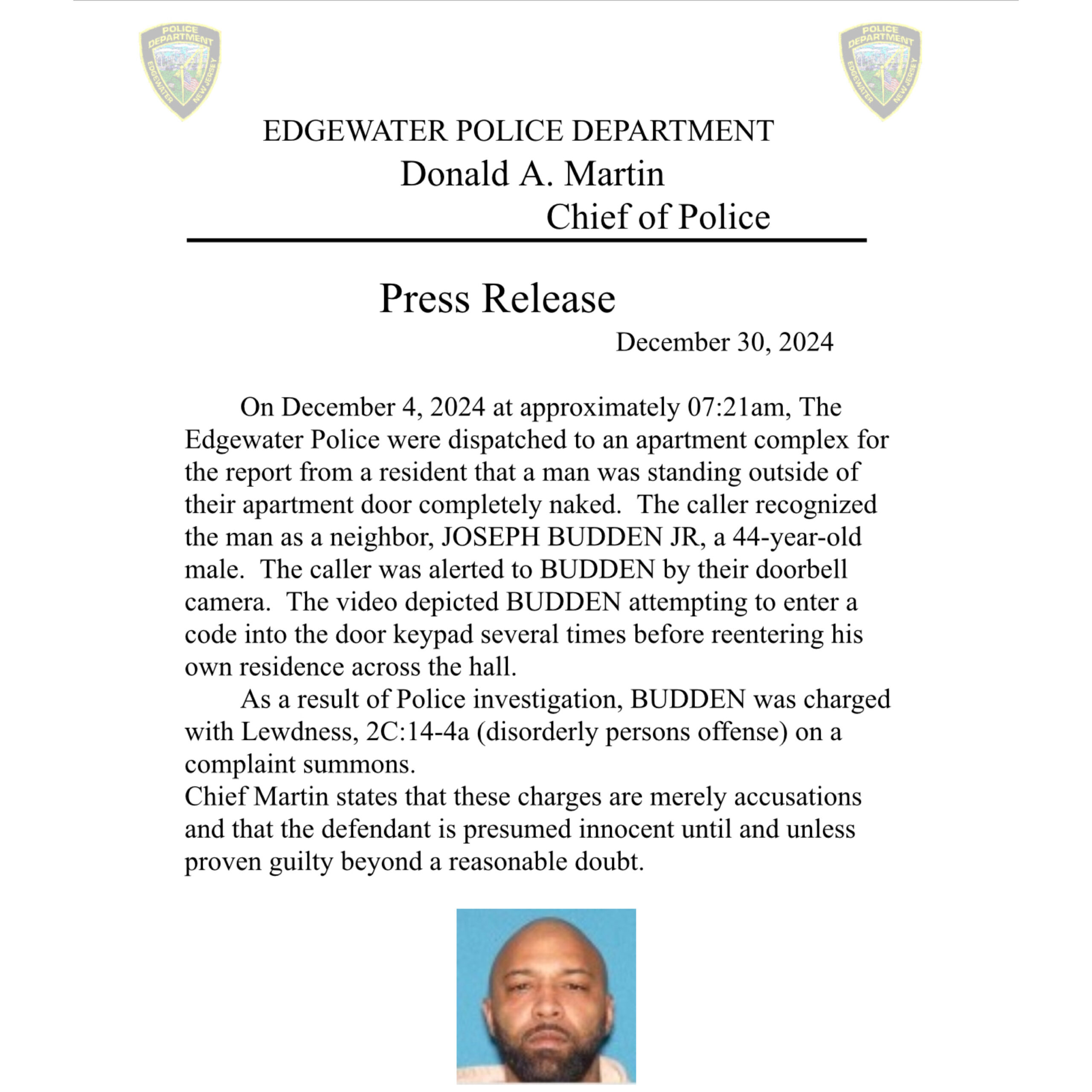 edgewater press release - joe budden