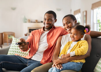 happy couple with child