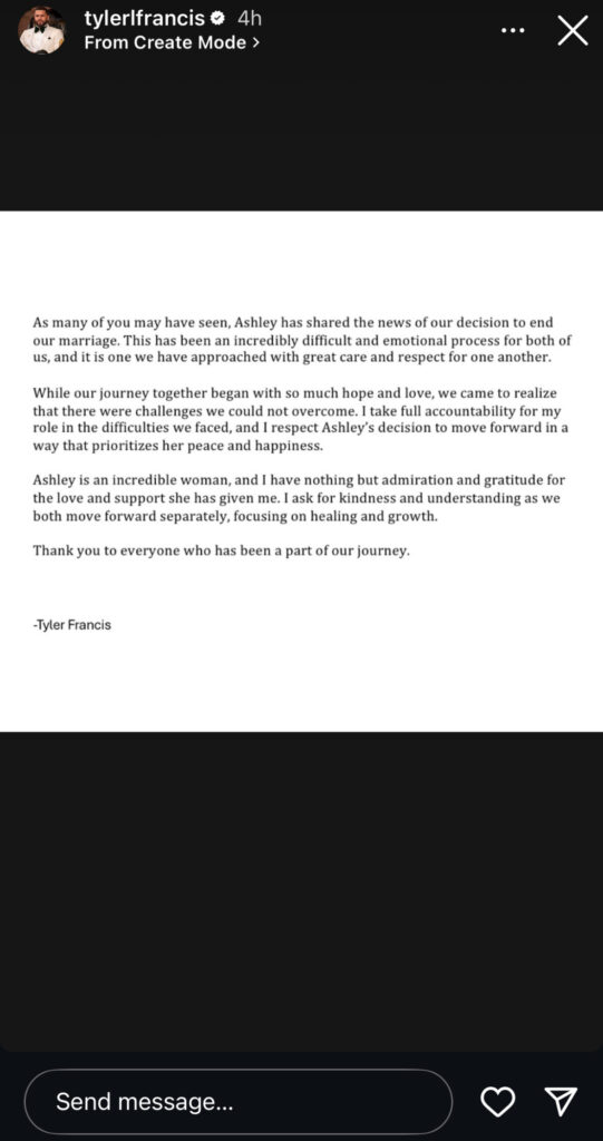 'Love Is Blind' Star Tyler Francis Breaks Silence'Love Is Blind' Star Tyler Francis Breaks Silence