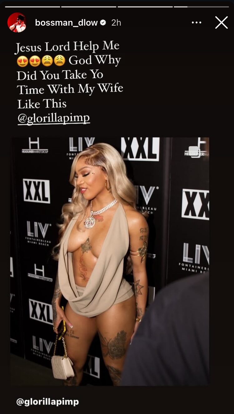 Bossman Dlow Calls GloRilla "My Wife" While Seemingly Shooting His Shot on Instagram