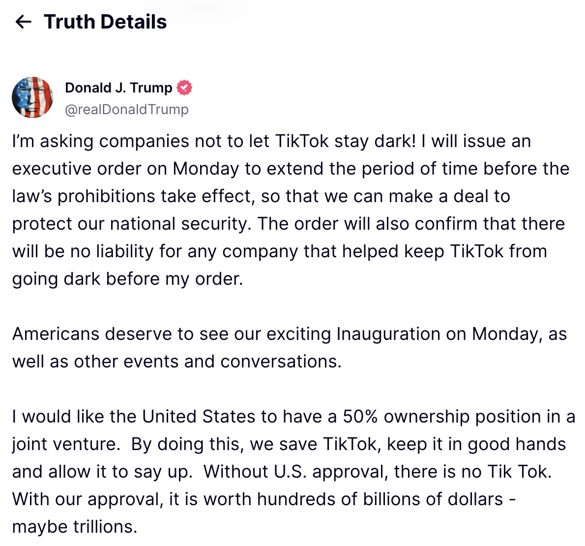 Donald Trump Announces Plan to Reinstate TikTok on Day One of Presidency
