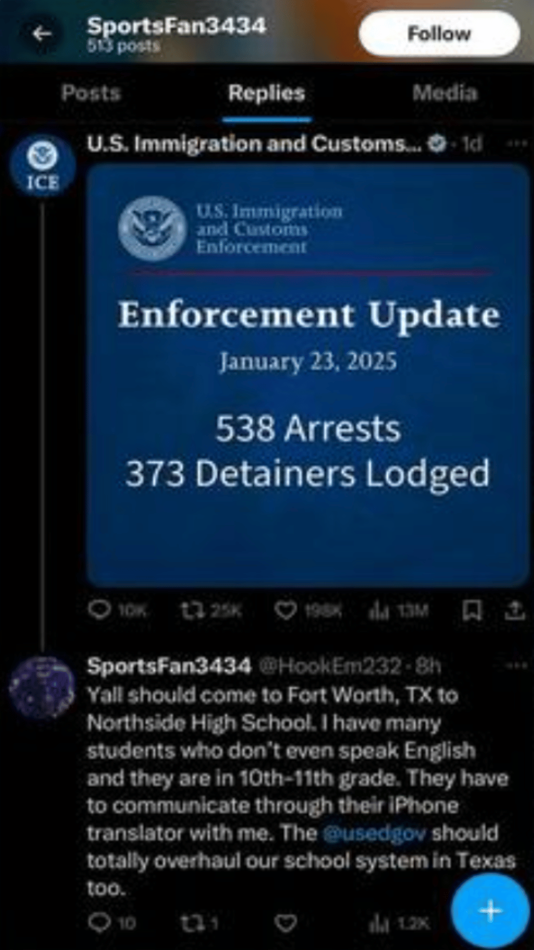 Texas Teacher Faces Backlash for Encouraging ICE to Target Spanish-Speaking Students