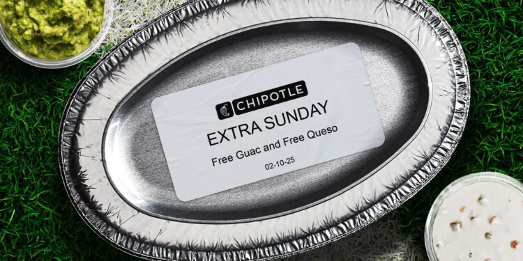 Chipotle Declares “Extra Sunday” with Free Guac, Queso & 50K Free Meals the Day After Super Bowl