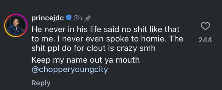 Justin Combs Says He’s Never Spoken to Chopper Following Diddy Threat Allegations