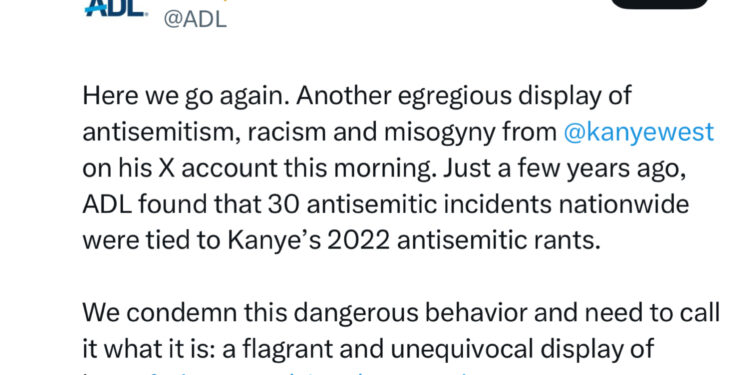 ADL Condemns Kanye West’s Antisemitic Rants, But Faces Criticism Over Selective Outrage