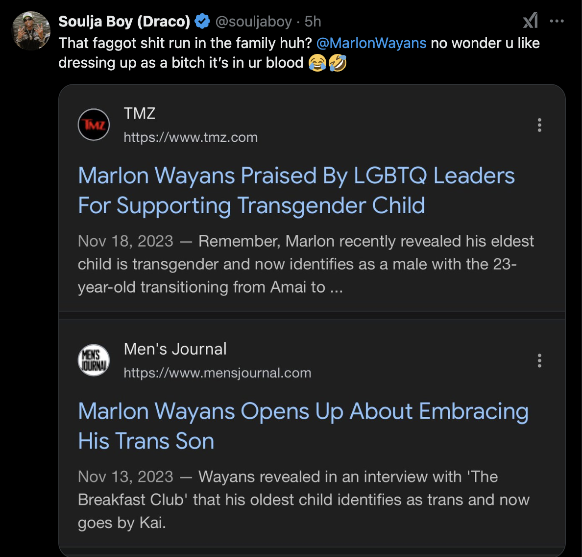 Soulja Boy vs. Marlon Wayans: Twitter War Escalates with More Insults and Personal Attacks