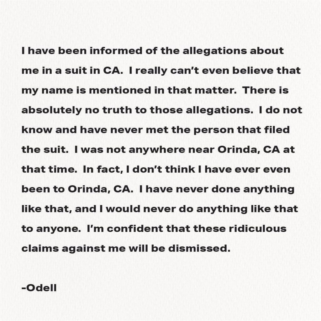 Odell Beckham Jr. Calls Assault Allegations "Absolutely False" in Latest Statement on Lawsuit with Diddy and Druski