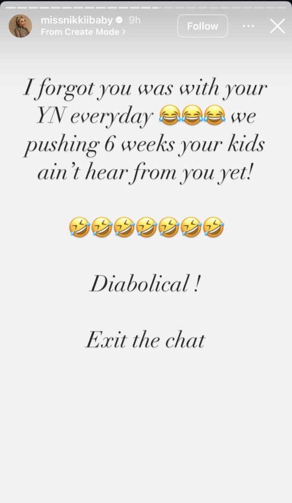 Ms Nikki Baby IG story