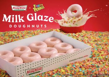Krispy Kreme and Fruity PEBBLES Team Up for Limited-Edition Milk Glazed Doughnut