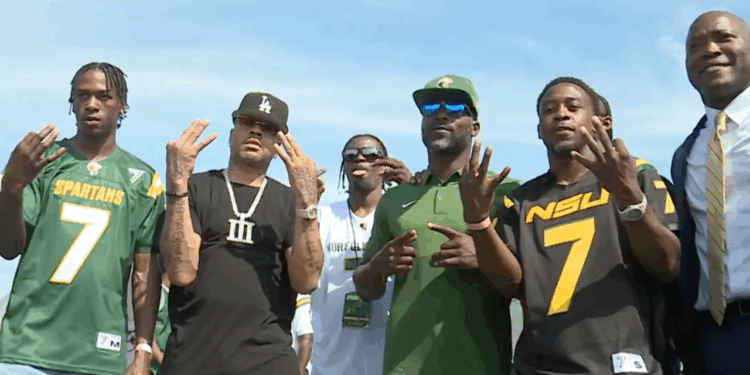 Allen Iverson, NFL Stars Support Michael Vick at Norfolk State Spring Game
