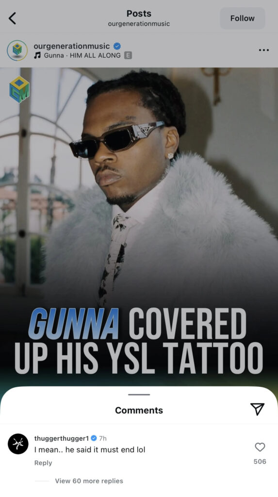  Young Thug's comment