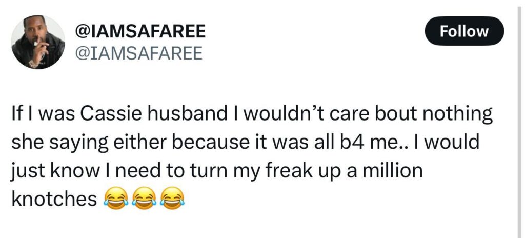 Safaree Makes Cringe Comment About Cassie’s Abuse Testimony