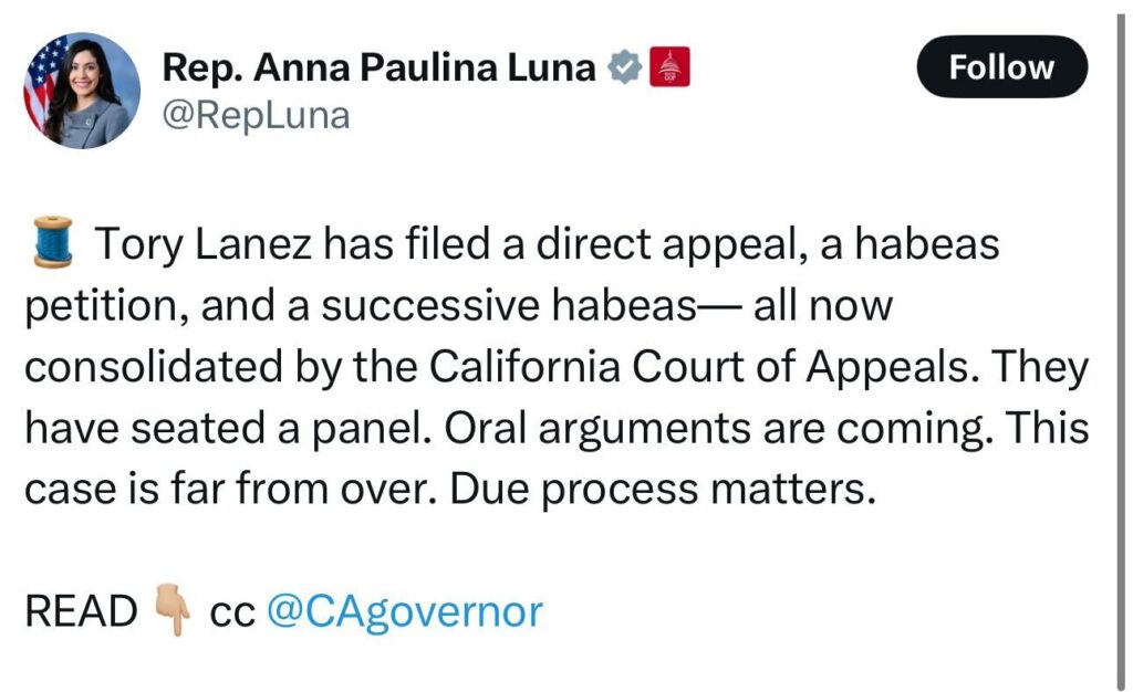 Rep. Anna Paulina Luna X post