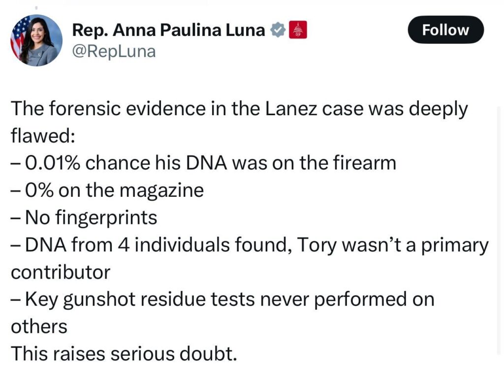 Rep. Anna Paulina Luna X post
