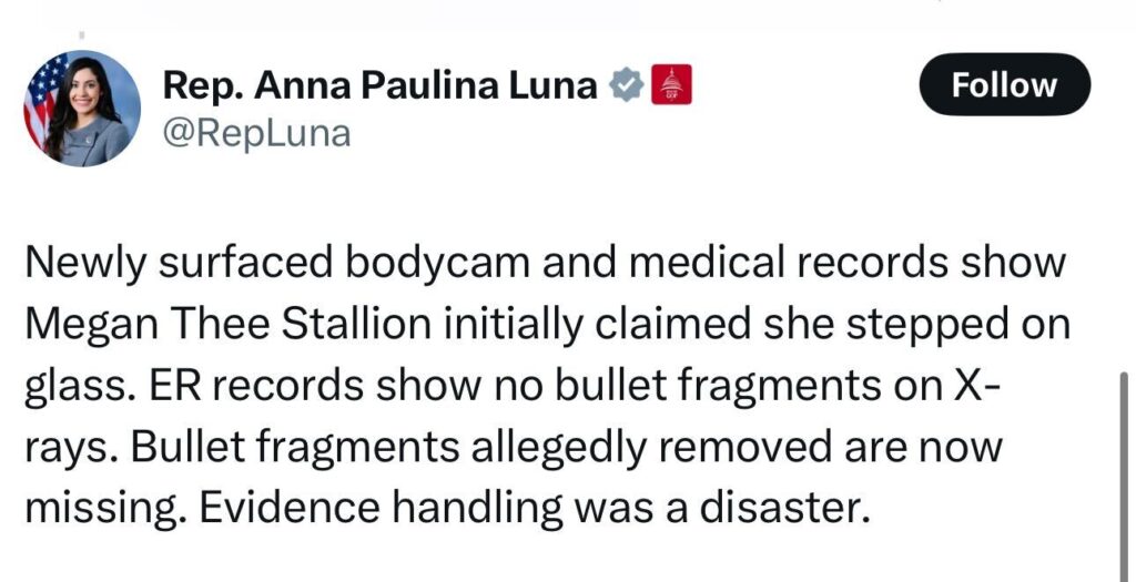 Rep. Anna Paulina Luna X post