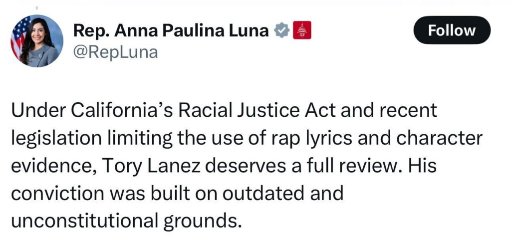 Rep. Anna Paulina Luna X post