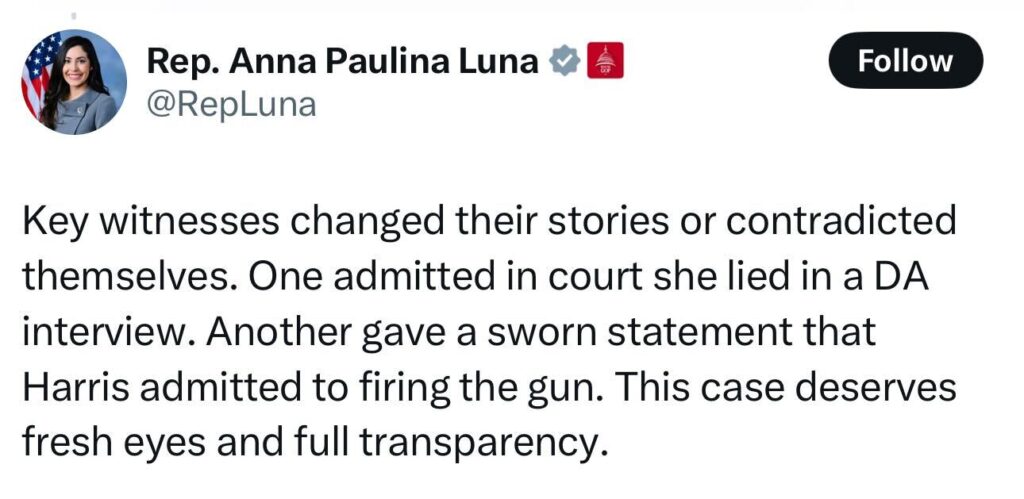 Rep. Anna Paulina Luna X post