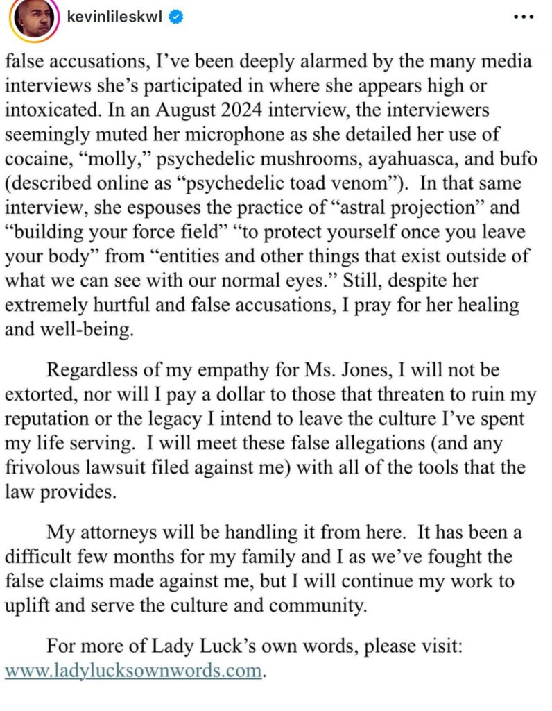 Kevin Liles statement