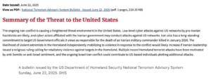 DHS terrorism alert