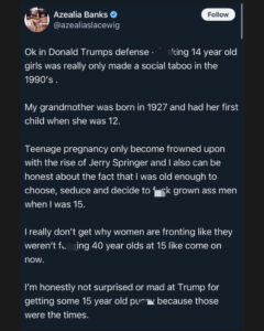 Azealia Banks Trump tweets
