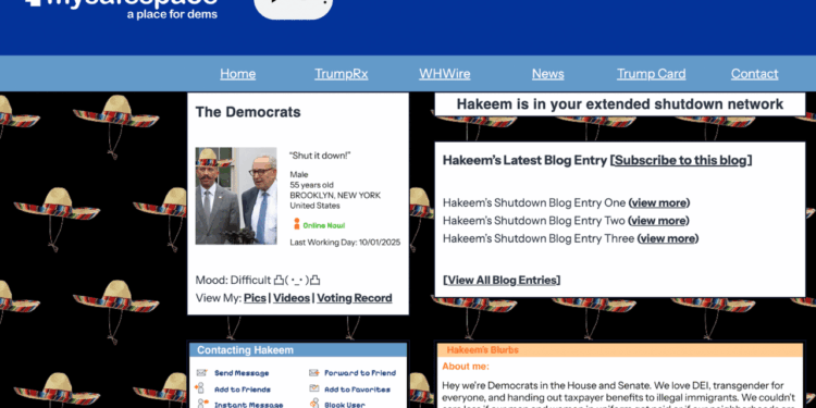 White House Rolls Out MySpace-Inspired Page Trolling Democrats
