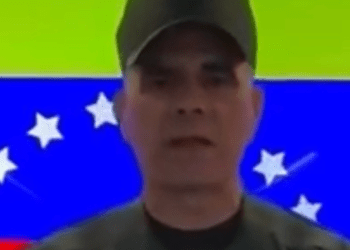 Venezuela Defense Minister Vladimir Padrino López addressing the nation