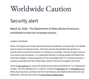 worldwide caution advisory