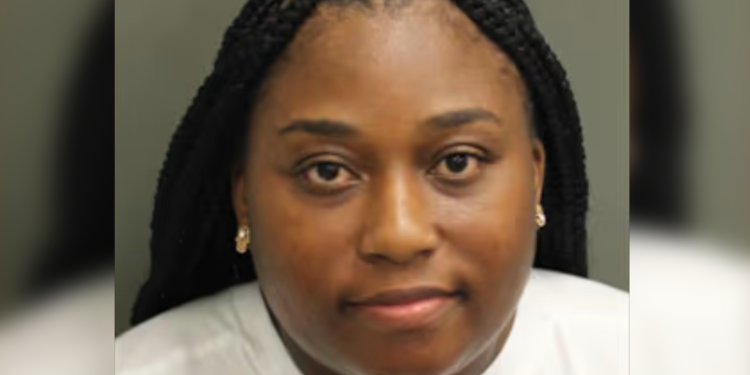 Crystal Lawson booking photo after Orange County arrest for leaking court database info