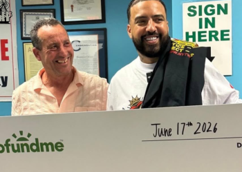 French Montana presents $75K GoFundMe check to NYC taxi driver Noureddine Bitat