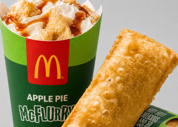 McDonald’s fried apple pie in its green sleeve back on the menu for America’s 250th
