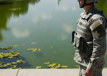 National guard at washington dc reflecting pool