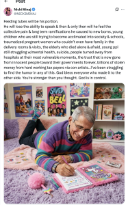 - Baller Alert Older man in a striped sweater lies on a pink shag rug, drawing in a notebook, with colorful retro posters and plush bears in the background.