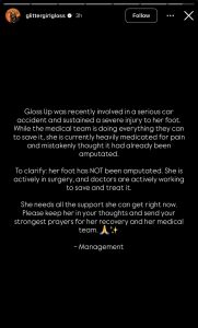 Gloss Up's Management statement