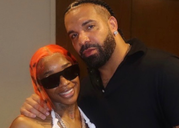 Sexyy Red and Drake at the World Cup final at MetLife Stadium after he gifted her a red diamond hardware Birkin