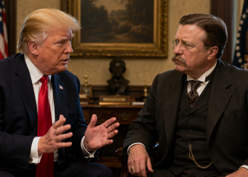 trump having a convo with theodore roosevelt