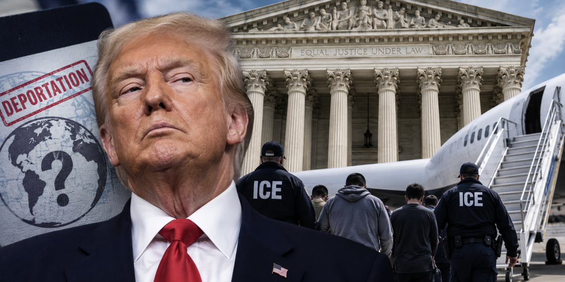 Donald Trump as his administration asks the Supreme Court to resume third country deportations