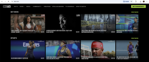 BET News grid on a black site with four article thumbnails and a View More link