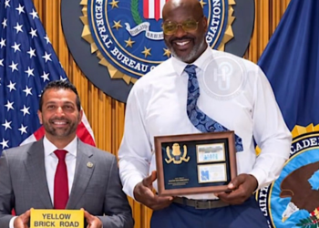 Shaq receives honorary FBI badge from FBI Director Kash Patel at Quantico