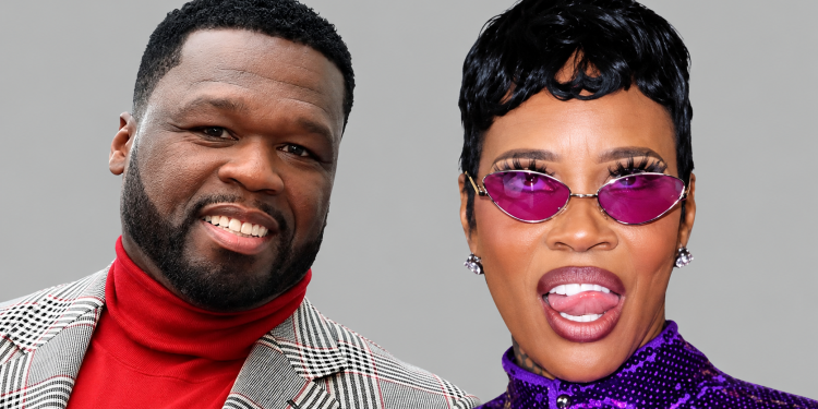 Tia Kemp GoFundMe split photo of 50 Cent and Tia Kemp